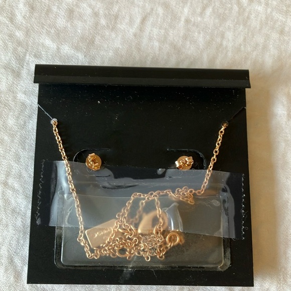 Coach: Rose Gold Jewelry Set- Necklace & Earrings - Picture 5 of 12